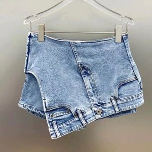 Brand new jean skort size M